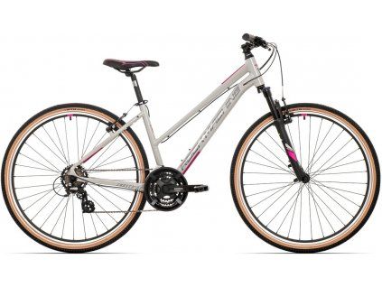 Rock Machine CROSSRIDE 100 Lady 2022 - Gloss Light Grey/Dark Grey/New Pink (Velikost L)