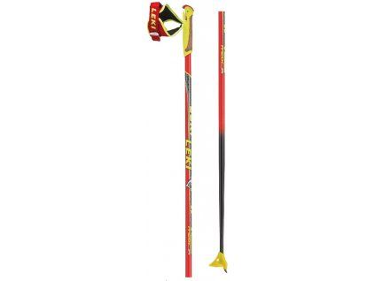 LEKI Poles HRC Junior - fluorescent red-neonyellow-darkanthracite (Velikost lyží 140)