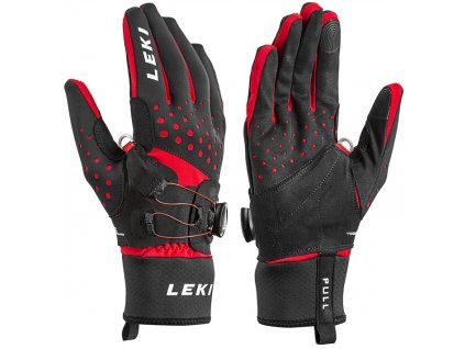 LEKI Gloves Nordic Tune Shark Boa® - black-red (Velikost 10,5)