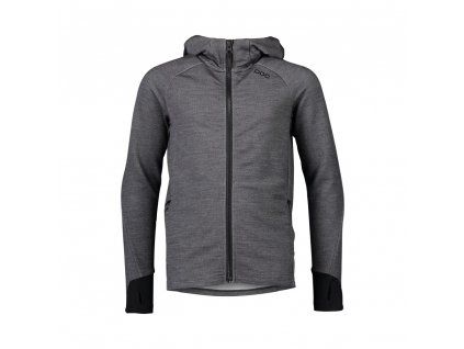 merino zip hood jr sylvanite grey melange 130 šedivá