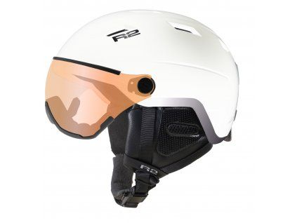 Lyžařská helma R2 24 Panther - bílá mat / fotochrom oranžová S0-S2 (Velikost S/M)