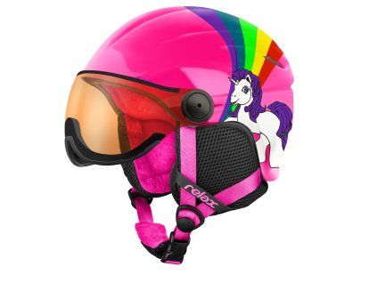 Dětská lyžařská helma Relax 24 TWISTER VISOR - fialová / růžová metalic (Velikost S)
