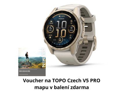 Garmin Fenix 8 43mm AMOLED, Sapphire Soft Gold