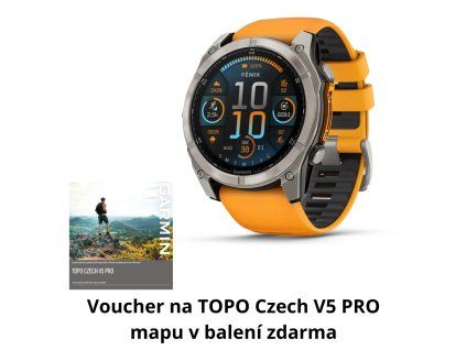 Garmin Fenix 8 51mm AMOLED, Titan Sapphire Graphite Orange