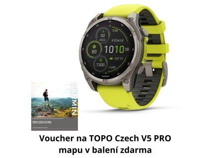 Garmin Fenix 8 47mm Solar, Titan Sapphire Graphite Amp Yellow